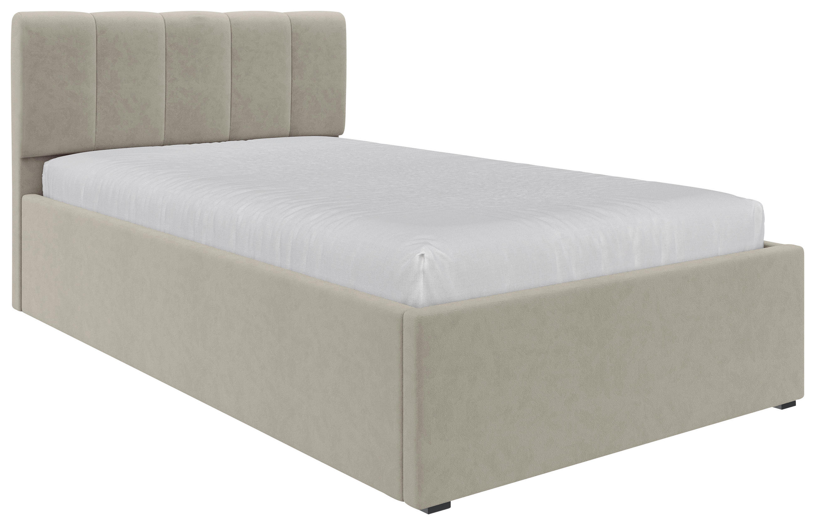 POLSTERBETT 120/200 cm,  in Beige, Lattenrost, Bettkasten,  - Beige/Schwarz, Design, Holz/Kunststoff (120/200cm) - Stylife