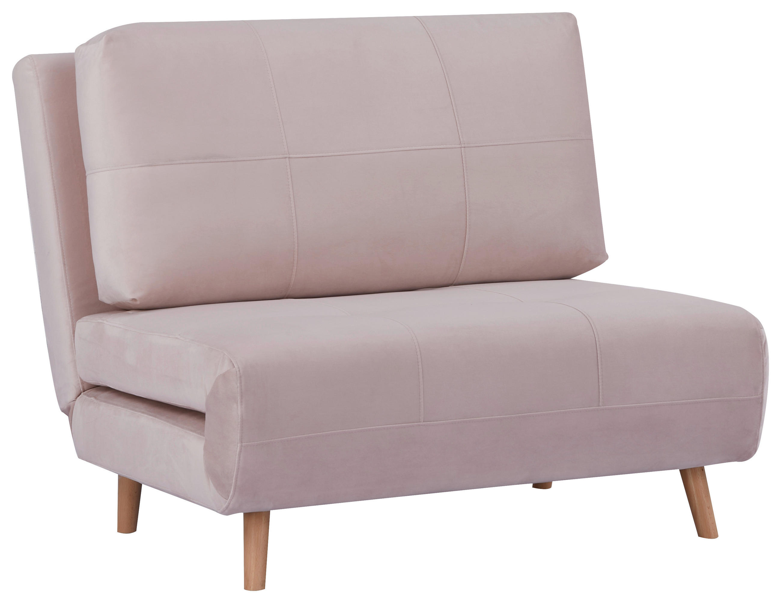 SCHLAFSESSEL Samt Rosa    - Naturfarben/Rosa, Design, Holz/Textil (100/82/91cm) - Ti'me