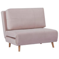 SCHLAFSESSEL Samt Rosa    - Naturfarben/Rosa, Design, Holz/Textil (100/82/91cm) - Ti'me