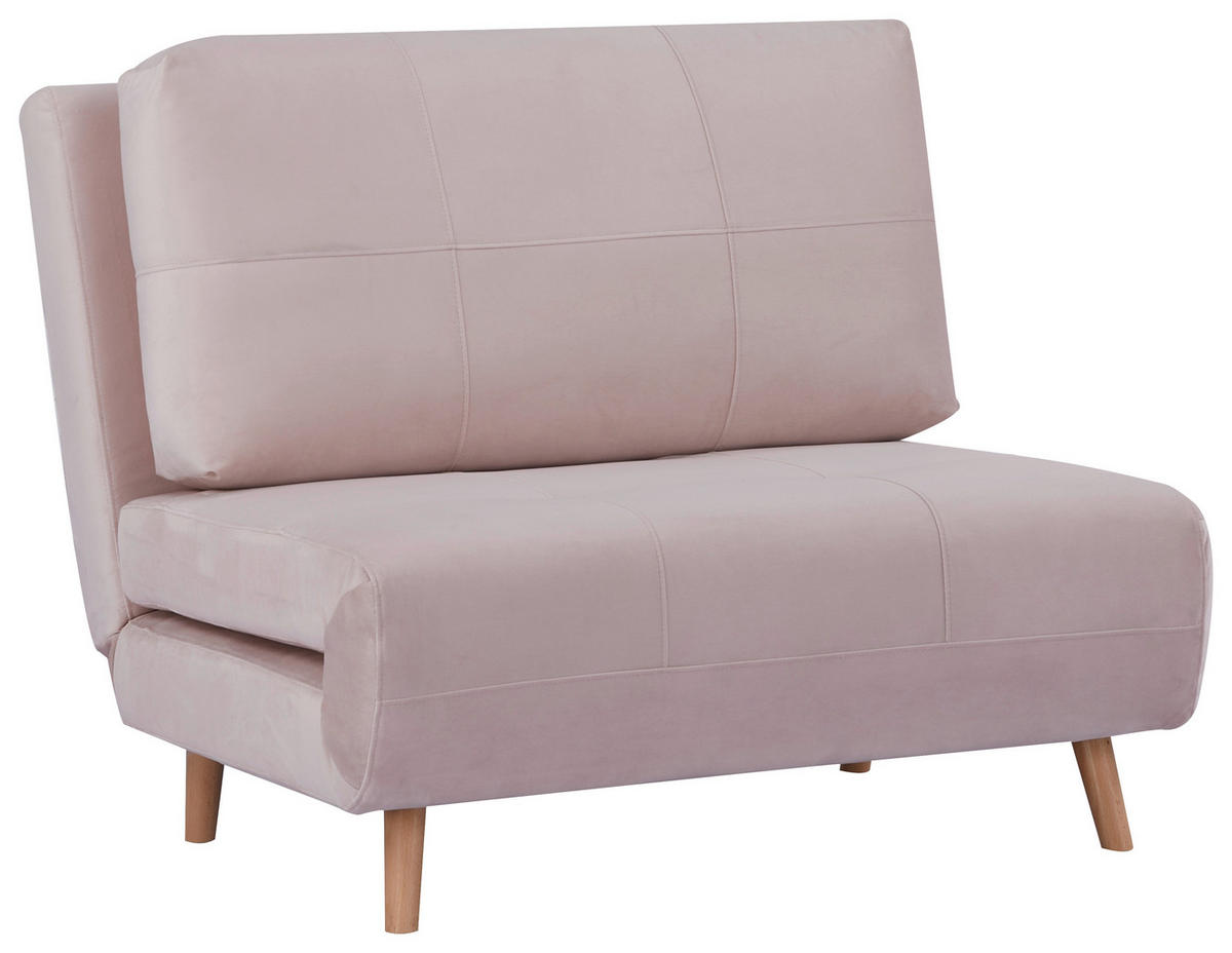 SCHLAFSESSEL Samt Rosa    - Naturfarben/Rosa, Design, Holz/Textil (100/82/91cm) - Ti'me