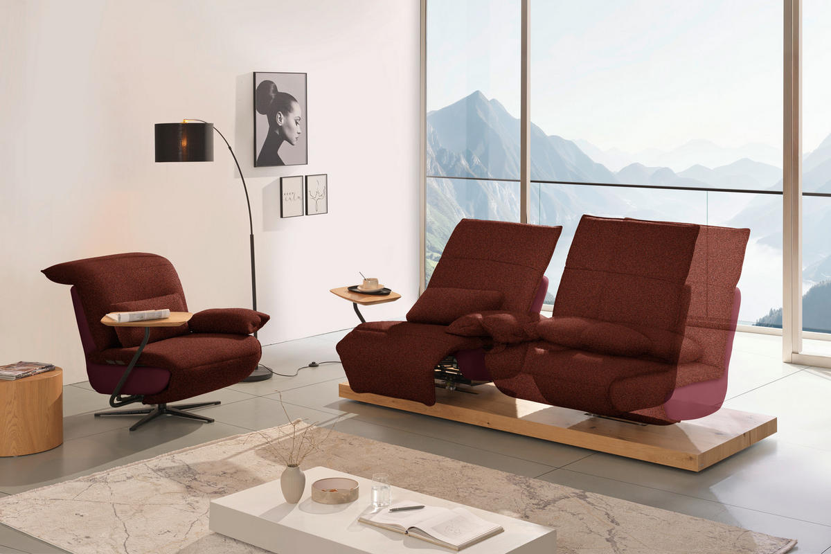 SESSEL in Flachgewebe, Mikrofaser Rotorange  - Rotorange/Schwarz, Design, Textil/Metall (84/65/91cm) - Koinor