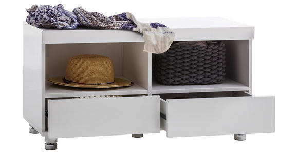 GARDEROBENBANK 90/47/40 cm - Chromfarben/Weiß, Design, Holzwerkstoff/Metall (90/47/40cm) - Xora
