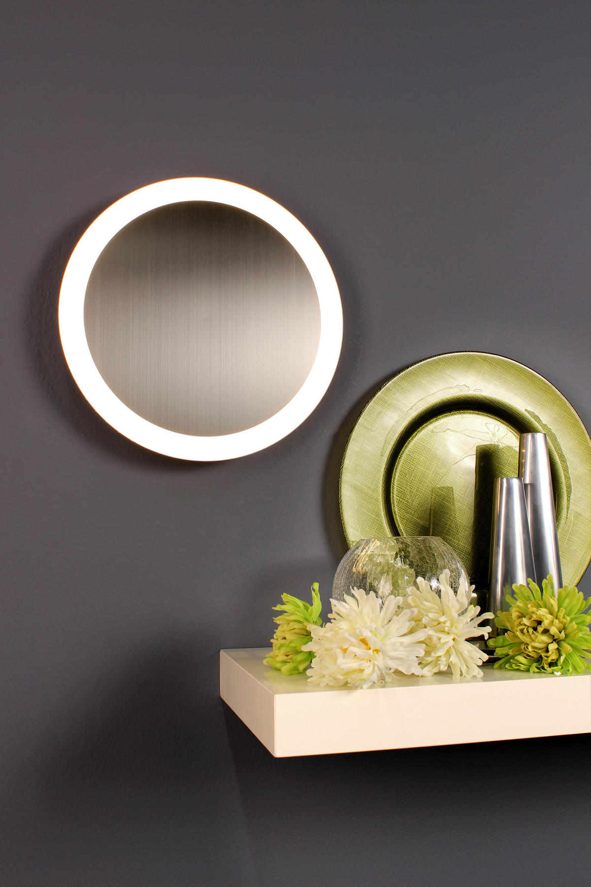 LED-DECKENLEUCHTE Moon 50/5,1 cm   - Nickelfarben, Basics, Metall (50/5,1cm)