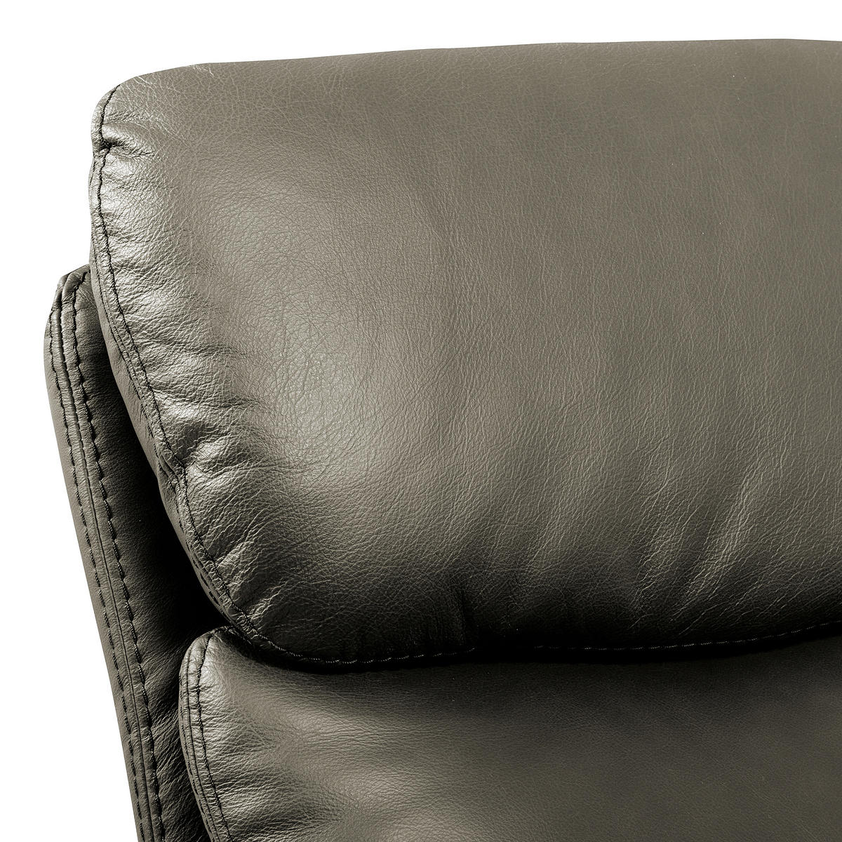 RELAXSESSEL in Leder Grau  - Schwarz/Grau, Design, Leder/Metall (77/107/88cm) - Livetastic