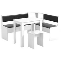 SITTGRUPP MED HÖRNBÄNK i trämaterial vit  - vit, Modern, trämaterial (153/115cm) - MID.YOU