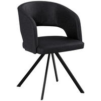 ARMLEHNSTUHL Stahl Mikrofaser, Lederlook (vegan)  - Schwarz, Konventionell, Textil/Metall (56/84/59cm) - Moderano