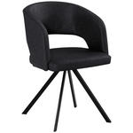 ARMLEHNSTUHL  Typenauswahl, stapelbar, inklusive Armlehnen Mikrofaser, Lederlook (vegan)  - Schwarz, KONVENTIONELL, Textil/Metall (56/84/59cm) - Moderano