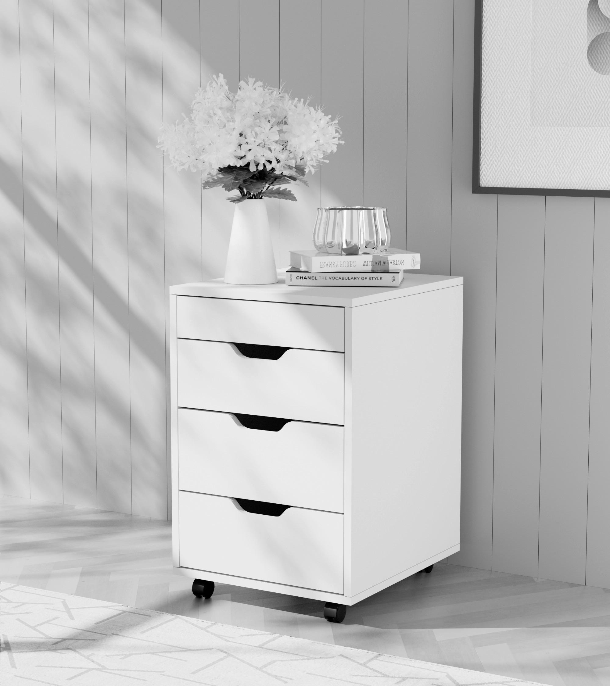 ROLLCONTAINER Weiß  - Weiß, KONVENTIONELL, Holzwerkstoff/Kunststoff (40/66,5/45cm) - Carryhome