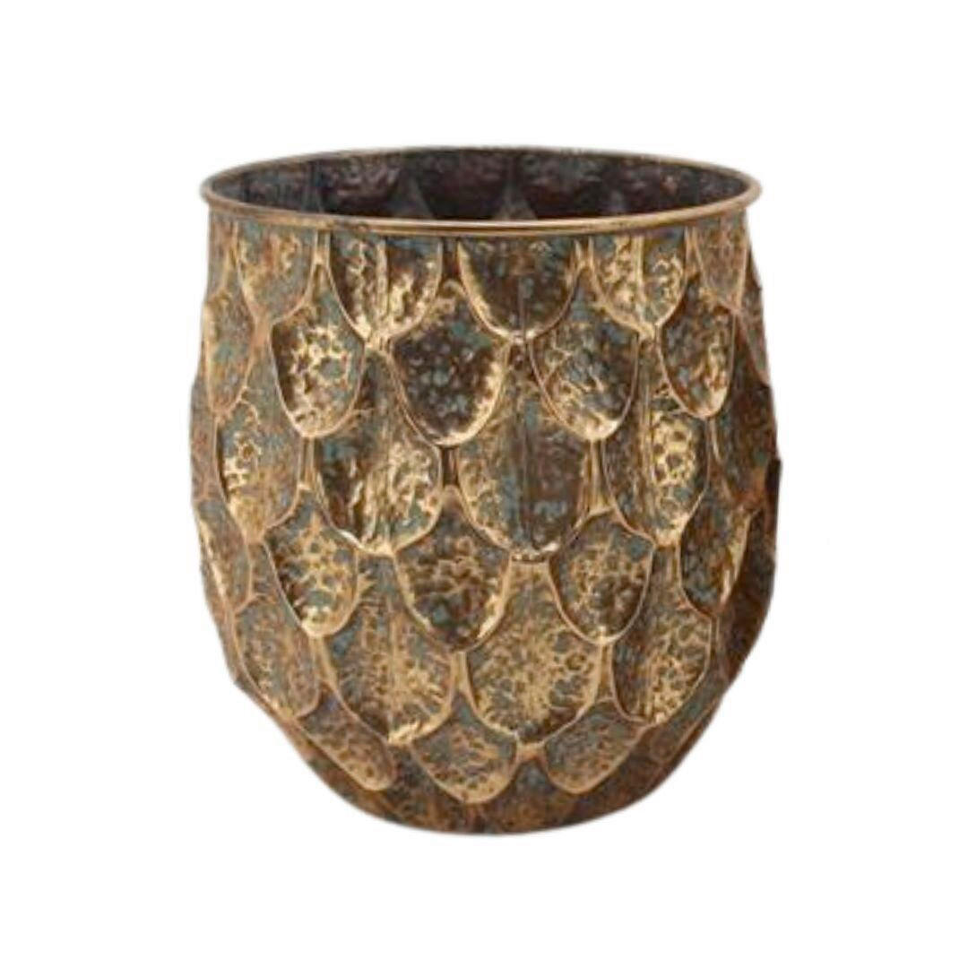 VIRÁGKASPÓ  - aranyszínű, Basics, fém (36/36/37.5cm)