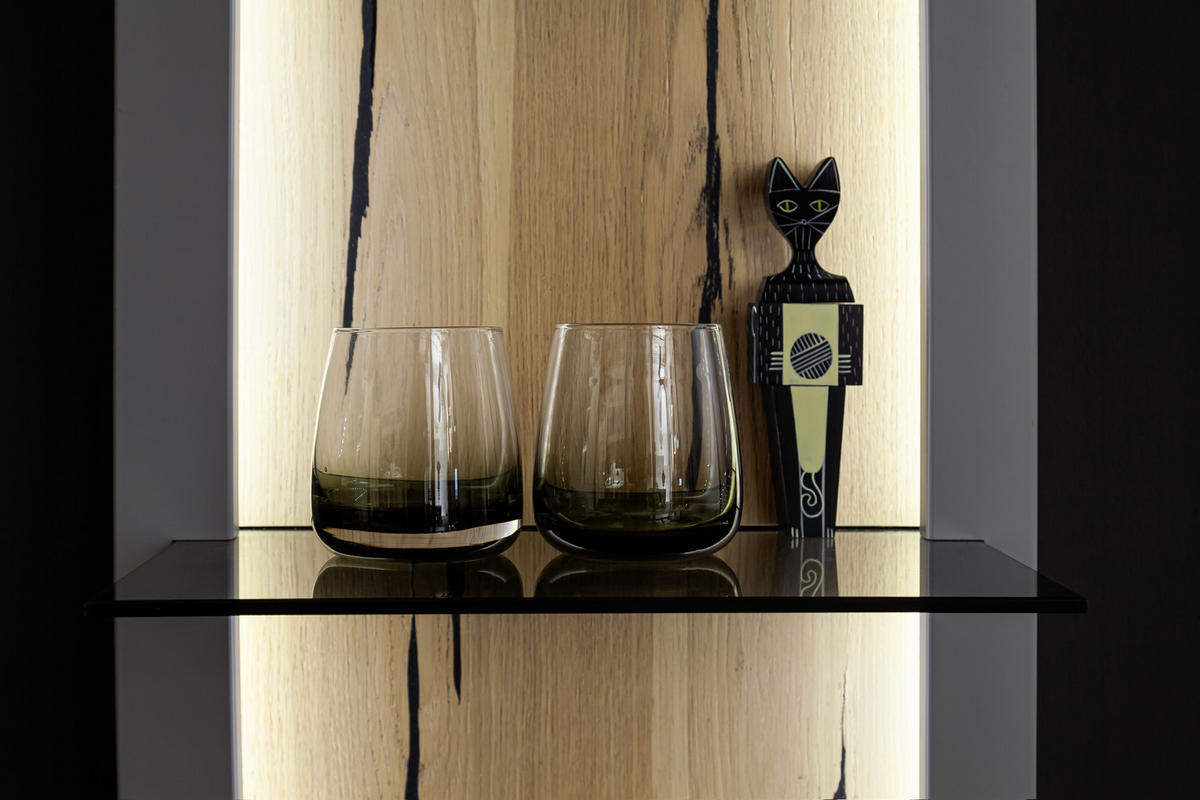 WANDBOARD in 40/134/25 cm Grau, Eichefarben  - Eichefarben/Grau, Design, Glas/Holzwerkstoff (40/134/25cm) - MID.YOU