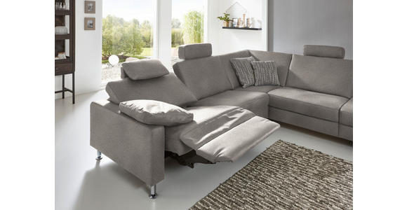 ECKSOFA in Mikrofaser Alufarben 275/242 cm - Alufarben, Design, Textil/Metall (275/242cm) - Dieter Knoll