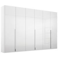 DREHTÜRENSCHRANK 301/223/60 cm,  in Weiß, Weiß Hochglanz, 6 Tür(en)  - Chromfarben/Weiß Hochglanz, Design, Holzwerkstoff/Metall (301/223/60cm) - home24