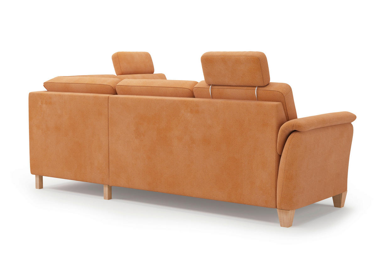 ECKSOFA in Flachgewebe Terracotta  236/212 cm  - Eichefarben/Terracotta, KONVENTIONELL, Holz/Textil (236/212cm) - Sit & More