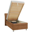 POLSTERBETT Matratze, Lattenrost Cognac 100/200 cm  - Cognac/Silberfarben, KONVENTIONELL, Holz/Textil (100/200cm) - Esposa