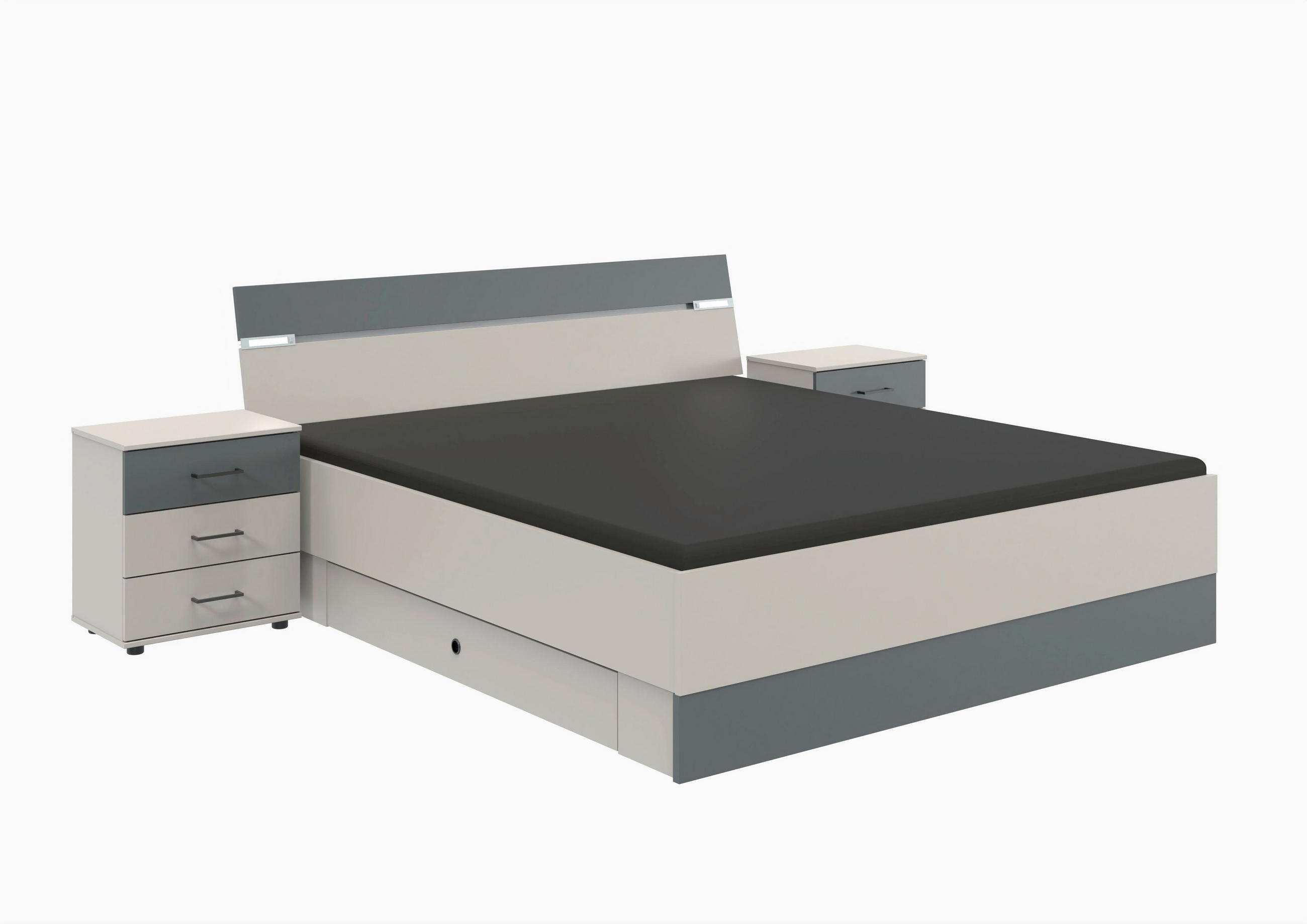 BETTANLAGE - Graphitfarben/Grau, MODERN (180/200cm) - Boxxx