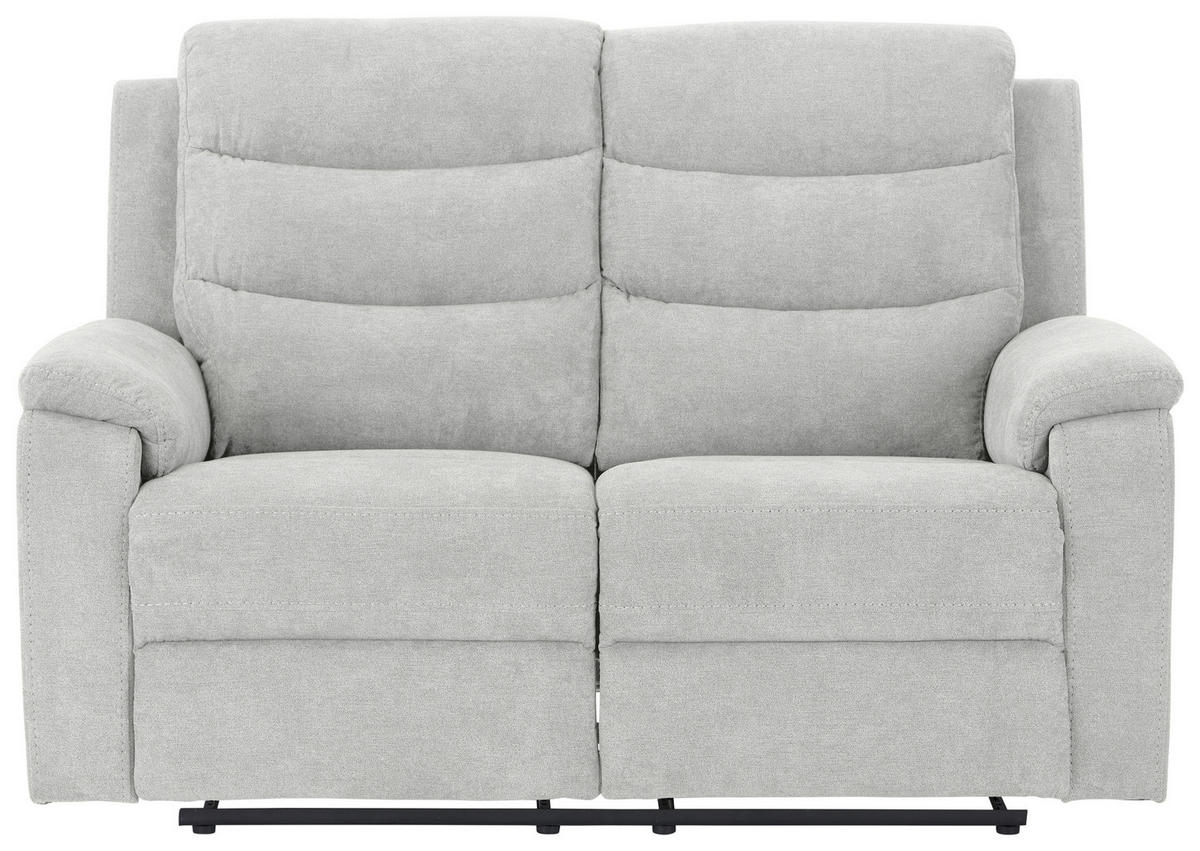 2-SITZER-SOFA Webstoff Hellgrau  - Hellgrau/Schwarz, KONVENTIONELL, Kunststoff/Textil (153/102/93cm) - P & B