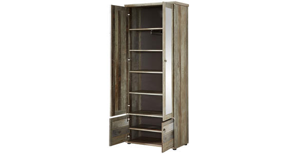 GARDEROBENSCHRANK 78/188/40 cm  - Zinkfarben, Trend, Glas/Holzwerkstoff (78/188/40cm) - Carryhome