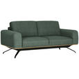 3-SITZER-SOFA  in Struktur Grün  - Schwarz/Grün, Design, Holz/Textil (196/85-104/95cm) - Novel
