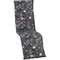 RELAXSESSELAUFLAGE Blume  - Grau, Design, Textil (171/50/6cm) - Gardenson