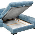 ECKSOFA  in Flachgewebe Pastellblau  204/341 cm  - Pastellblau/Schwarz, Design, Textil/Metall (204/341cm) - Xora