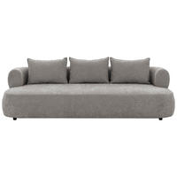 BIGSOFA Chenille Grau  - Schwarz/Grau, Design, Kunststoff/Textil (240/76/122cm) - Livetastic