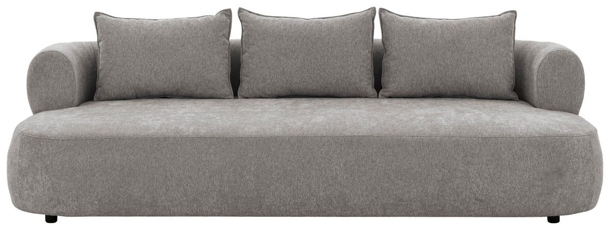 BIGSOFA Chenille Grau  - Schwarz/Grau, Design, Kunststoff/Textil (240/76/122cm) - Livetastic
