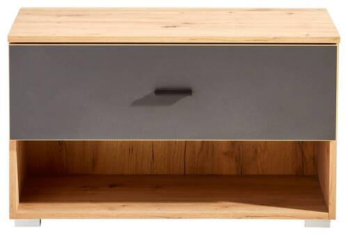 GARDEROBENBANK Anthrazit, Eiche Artisan  - Anthrazit/Silberfarben, KONVENTIONELL, Kunststoff (75/45,2/38cm) - Carryhome