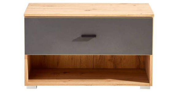 GARDEROBENBANK Anthrazit, Eiche Artisan - Anthrazit/Silberfarben, KONVENTIONELL, Kunststoff (75/45,2/38cm) - Carryhome
