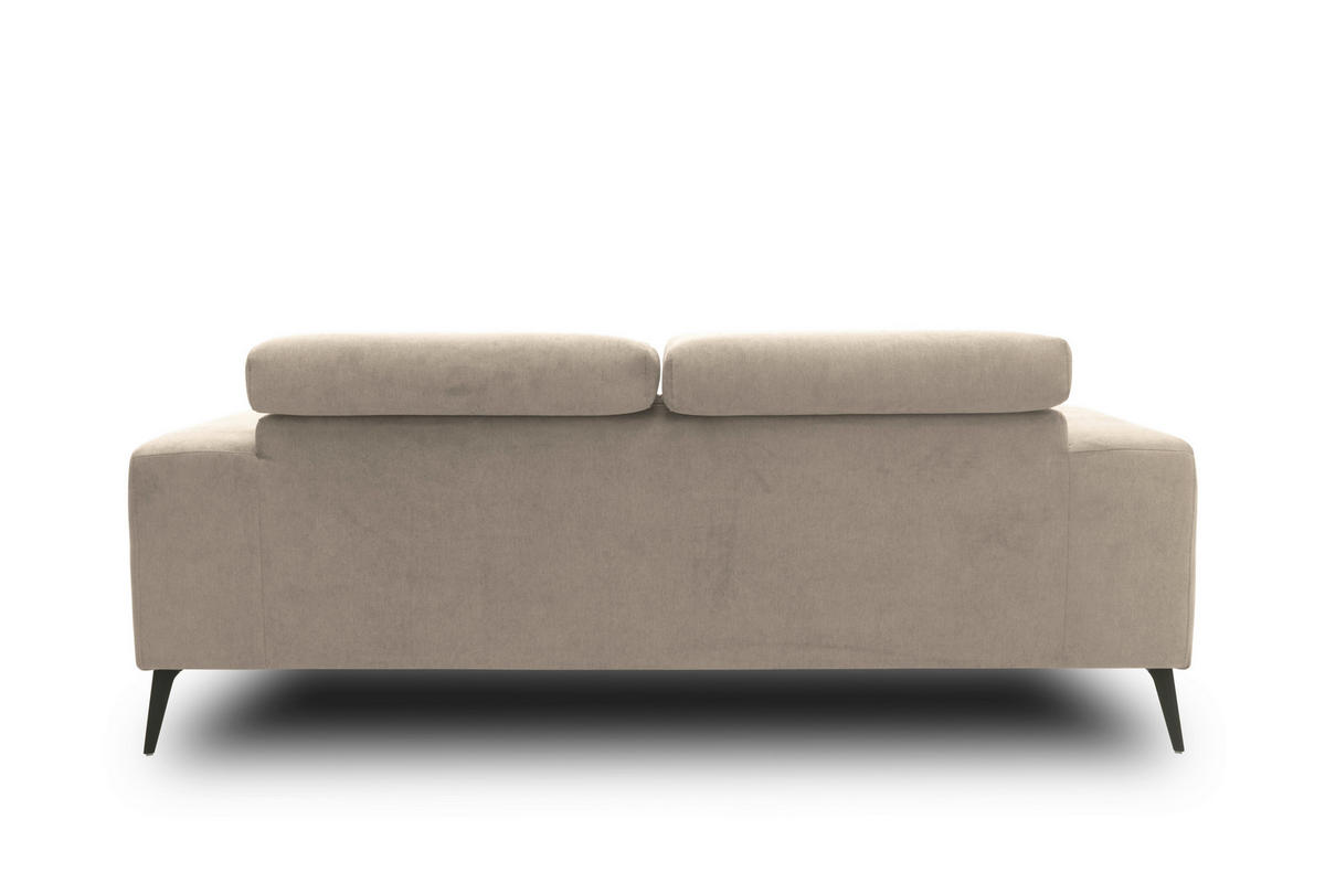 2-SITZER-SOFA TRENTO Mikrofaser Taupe  - Taupe/Dunkelgrau, MODERN, Textil/Metall (208/79/104cm) - MID.YOU