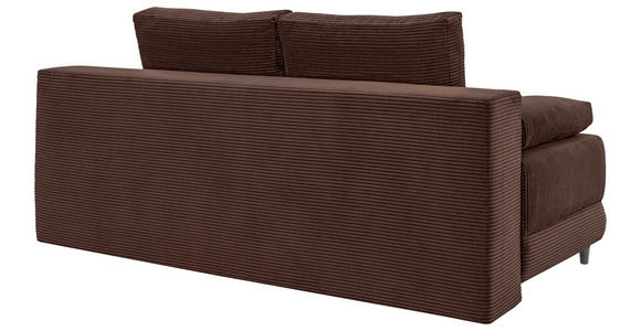 SCHLAFSOFA  mit Liegefunktion, Schlafen auf Sitzhöhe, Rücken echt Cord Braun  - Schwarz/Braun, KONVENTIONELL, Holz/Textil (196/96/103cm) - Carryhome
