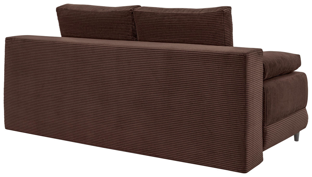 SCHLAFSOFA  mit Liegefunktion, Schlafen auf Sitzhöhe, Rücken echt Cord Braun  - Schwarz/Braun, KONVENTIONELL, Holz/Textil (196/96/103cm) - Carryhome