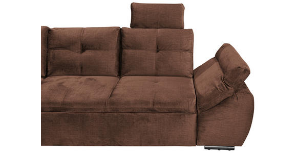 ECKSOFA in Mikrovelours Kupferfarben - Schwarz/Kupferfarben, KONVENTIONELL, Kunststoff/Textil (217/265cm) - Carryhome