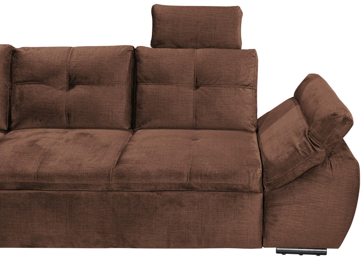 ECKSOFA Kupferfarben Mikrovelours  - Schwarz/Kupferfarben, KONVENTIONELL, Kunststoff/Textil (217/265cm) - Carryhome