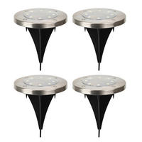 SOLARLEUCHTE  - Edelstahlfarben/Schwarz, LIFESTYLE, Kunststoff/Metall (11,8/13cm) - Ambia Garden