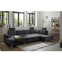 WOHNLANDSCHAFT in Cord Anthrazit  - Eichefarben/Anthrazit, KONVENTIONELL, Holz/Textil (170/324/220cm) - MID.YOU