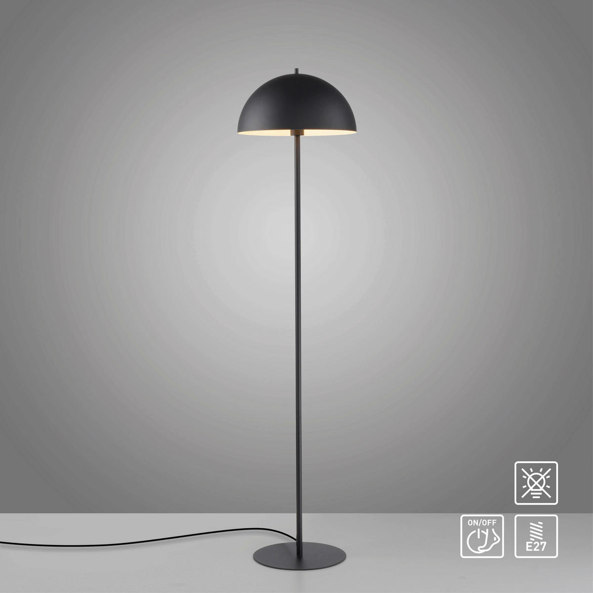 LED-STEHLEUCHTE SW ALI 38/38/155 cm   - Sandfarben/Schwarz, Design, Glas/Kunststoff (38/38/155cm) - Schöner Wohnen