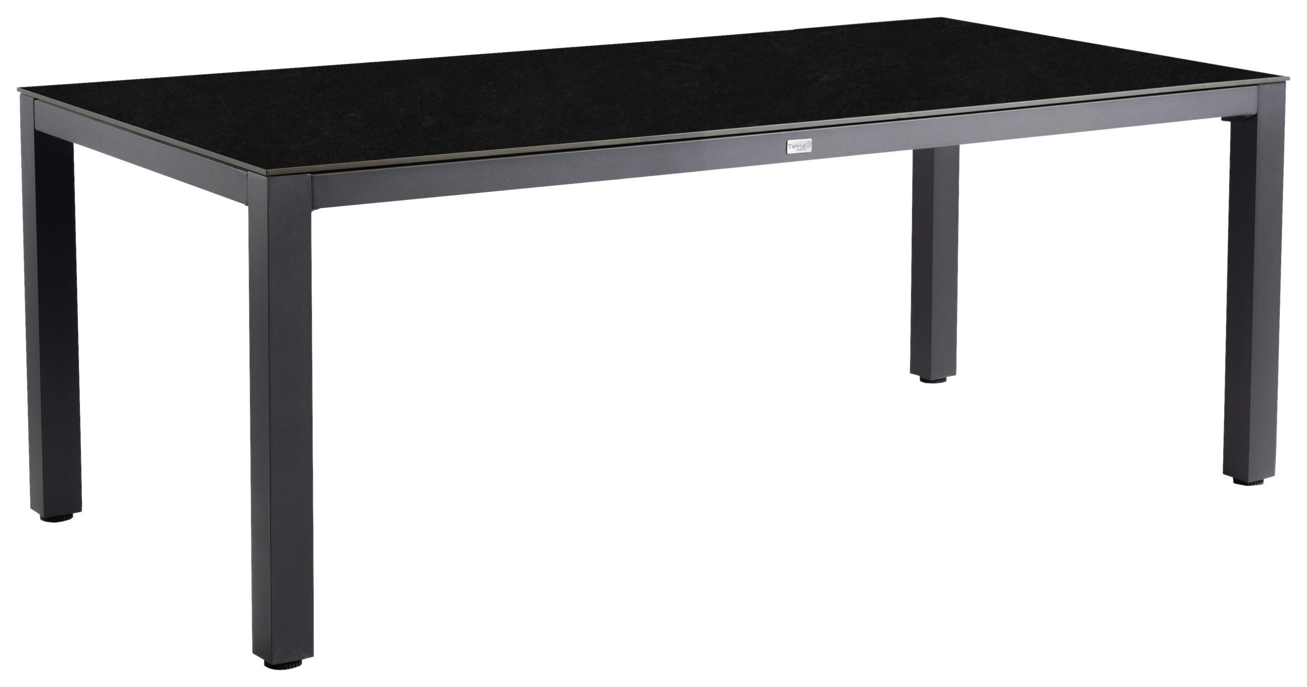 GARTENTISCH Metall, Kunststoff Graphitfarben rechteckig  - Graphitfarben, Basics, Kunststoff/Metall (220/100/75cm) - Tierra Outdoor