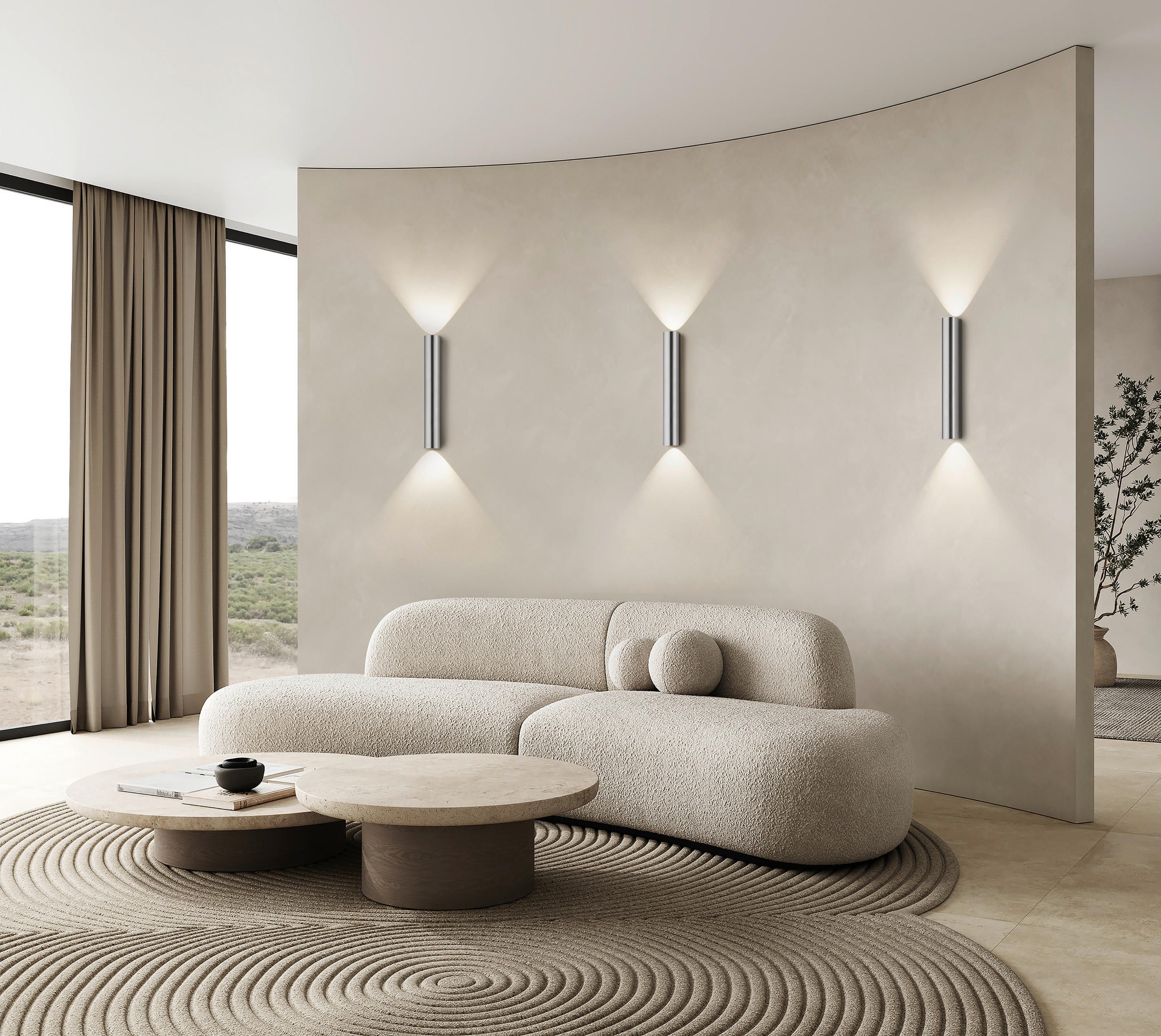 LED-WANDLEUCHTE 5/35 cm   - Alufarben, Design, Metall (5/35cm) - Helestra