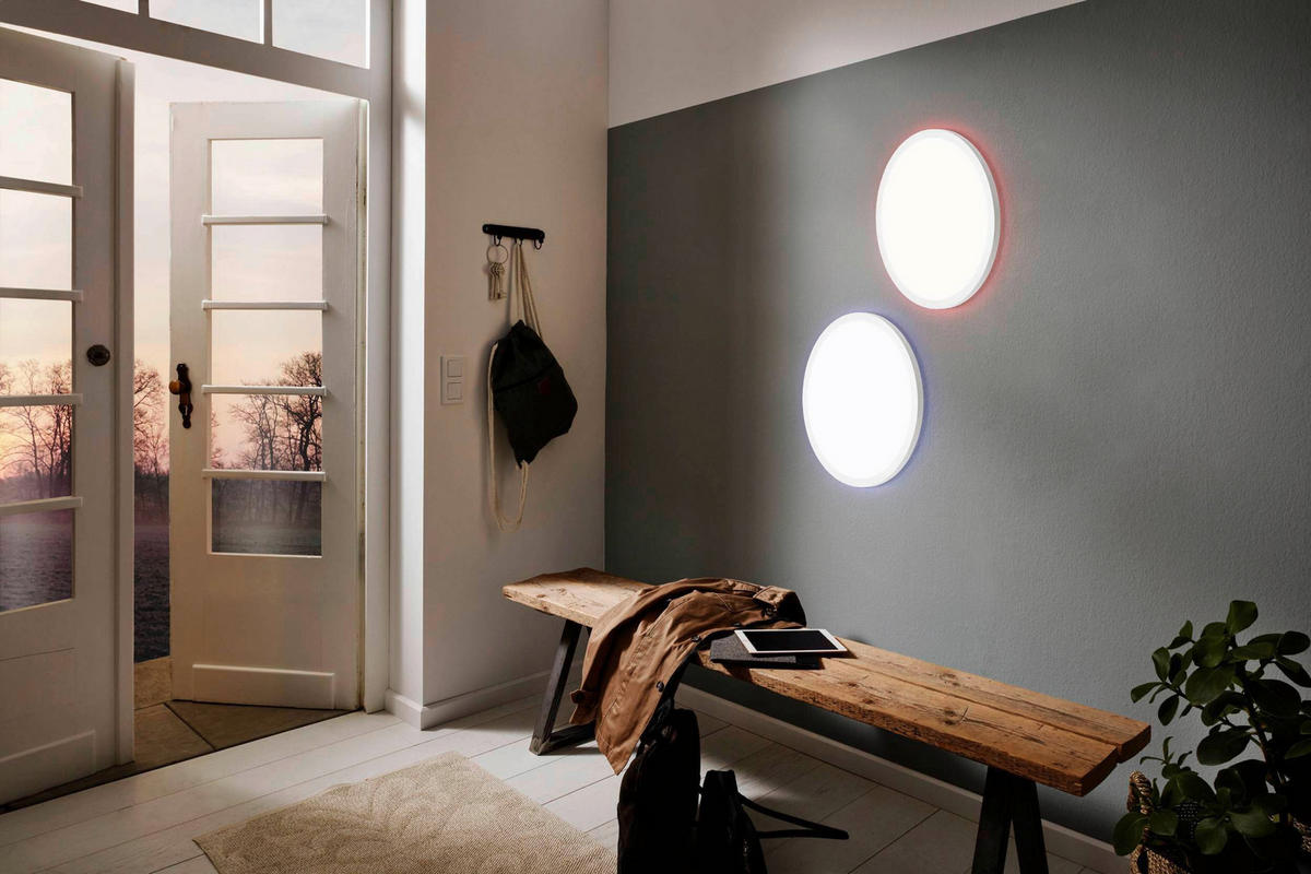 STROPNÍ LED SVÍTIDLO, 42/2,5 cm  - bílá, Basics, plast (42/2,5cm)