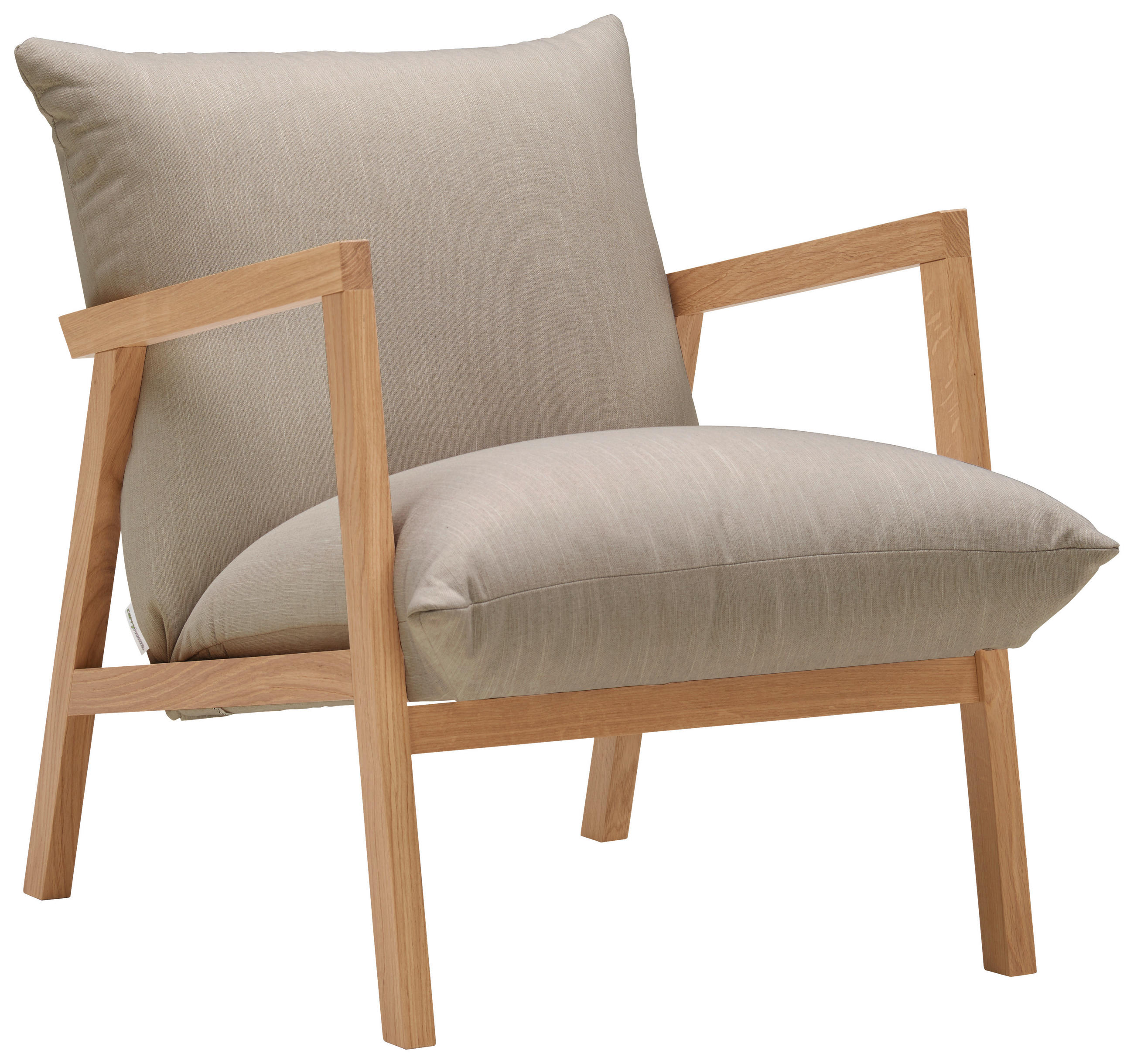 SESSEL Webstoff Hellbraun    - Hellbraun/Eichefarben, Design, Holz/Textil (65/80/85cm) - Carryhome