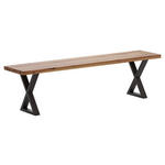 SITZBANK 180/45/40 cm  in Anthrazit, Eichefarben  - Eichefarben/Anthrazit, ROMANTIK / LANDHAUS, Holz/Metall (180/45/40cm) - Waldwelt