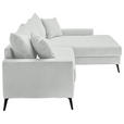 ECKSOFA  in Cord Elfenbein  280/173 cm  - Elfenbein/Schwarz, KONVENTIONELL, Textil/Metall (280/173cm) - Hom`in