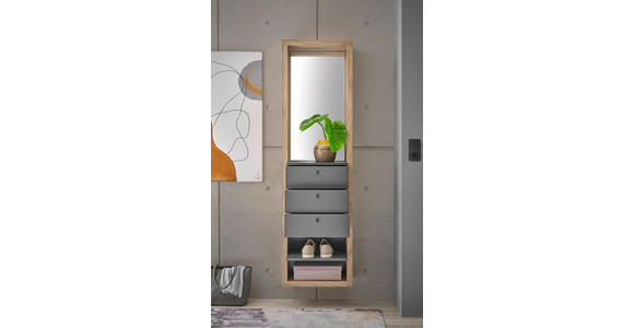 GARDEROBE  in 51/178/35 cm  - Eichefarben/Anthrazit, Basics, Glas/Holzwerkstoff (51/178/35cm) - Carryhome