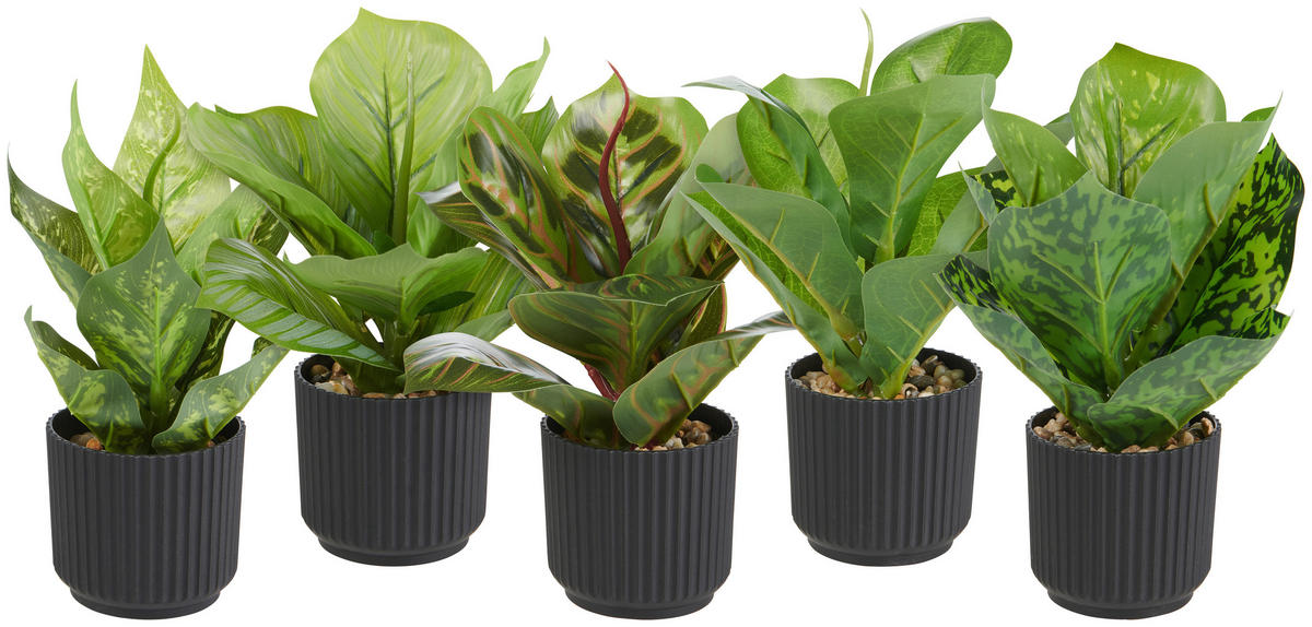 KONSTVÄXT 18 cm  - grön/svart, Basics, textil/plast (18cm)