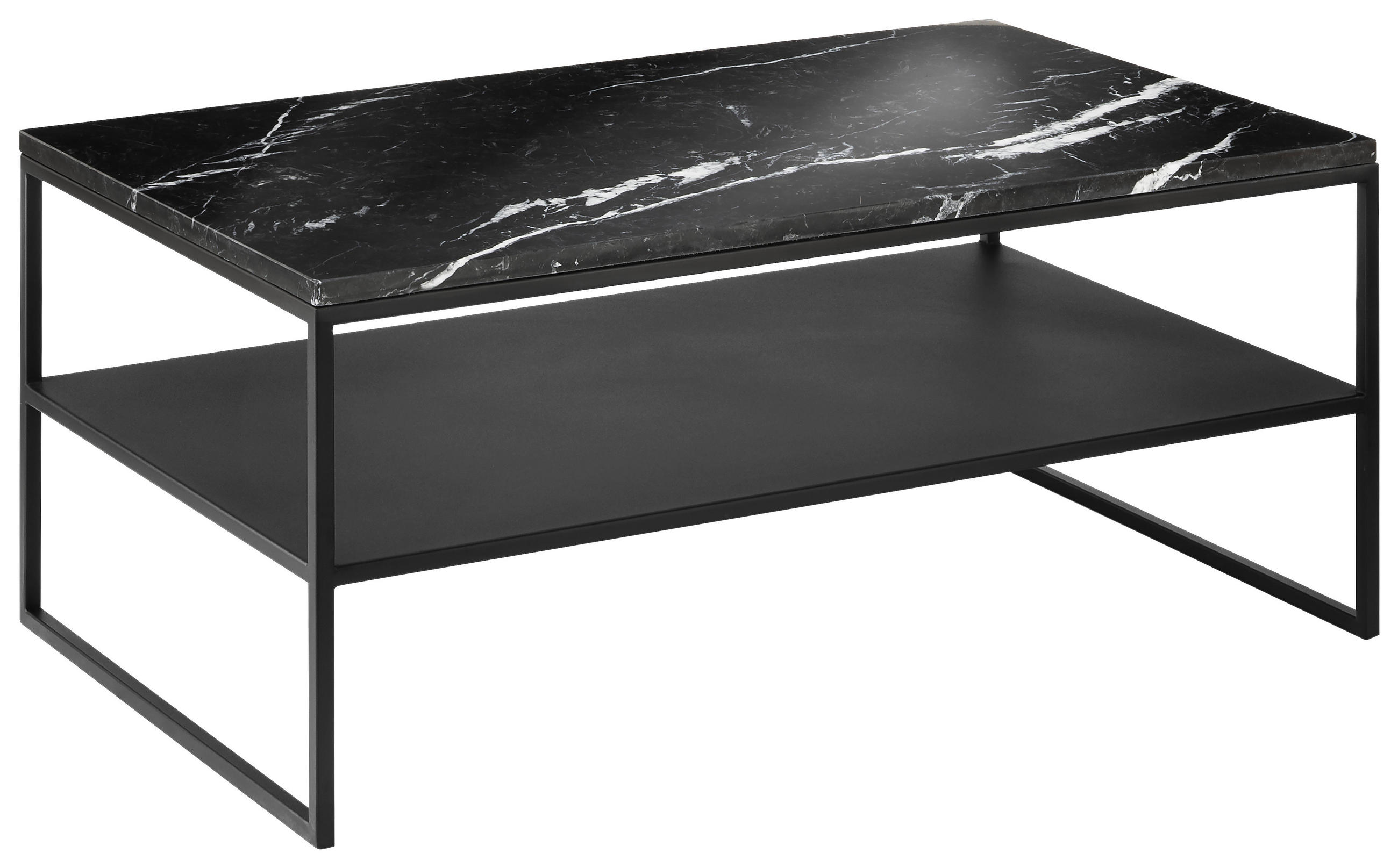 COUCHTISCH in Metall 100/60/41 cm  - Schwarz, Design, Stein/Metall (100/60/41cm) - Johann Jakob