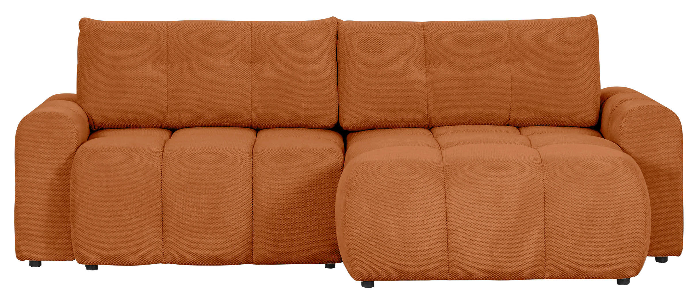 ECKSOFA Rostfarben Flachgewebe  - Rostfarben/Schwarz, KONVENTIONELL, Kunststoff/Textil (256/157cm) - Carryhome