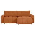 ECKSOFA Rostfarben Flachgewebe  - Rostfarben/Schwarz, KONVENTIONELL, Kunststoff/Textil (256/157cm) - Carryhome