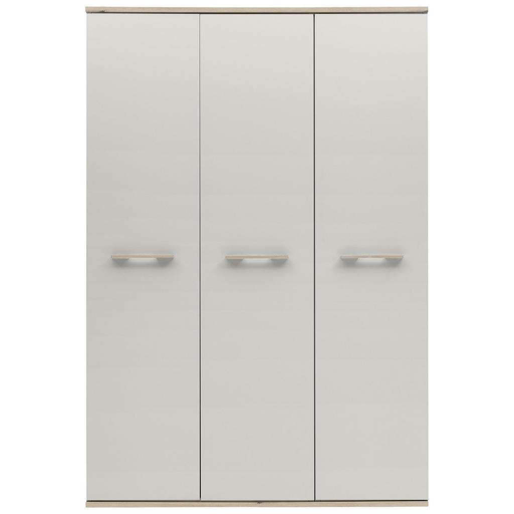 Thumbnail - Venda Drehtürenschrank, Eiche, Hellgrau, Holzwerkstoff, 4 Fächer, 138x203x61.5 cm, Blauer Engel, Made in Germany, Beimöb...