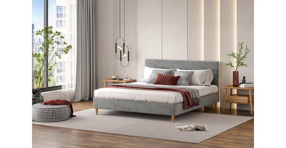 BOXBETT 140/200 cm in Hellgrau - Hellgrau, KONVENTIONELL, Holz/Textil (140/200cm) - Carryhome
