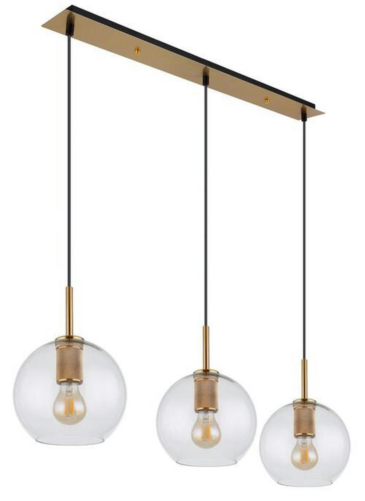 ZÁVĚSNÉ SVÍTIDLO, 90/20/120 cm  - černá/čiré, Design, kov/plast (90/20/120cm) - Globo